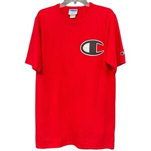 Champion Red Embroidered Logo Tee Men’s L